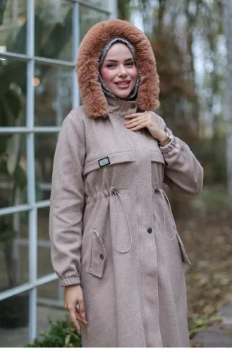 Manteau En Cachemire Détaillé Tunnel Vison 1226 625