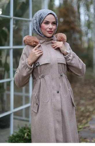 Manteau En Cachemire Détaillé Tunnel Vison 1226 625