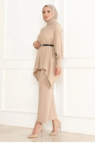 Gürteldetailanzug Beige 19001 15345