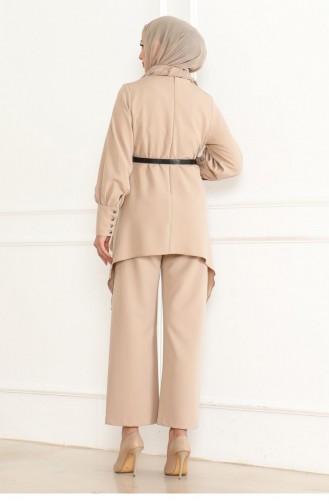 Gürteldetailanzug Beige 19001 15345