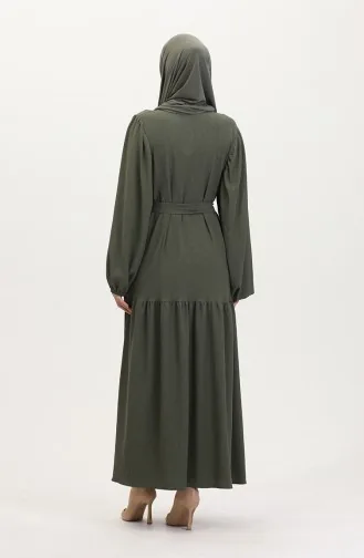 Abaya Manches Ballon 1026-02 Khaki 1026-02