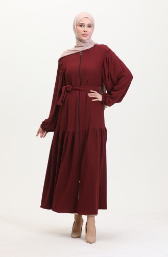 Balon Kollu Ferace 1026-03 Bordo