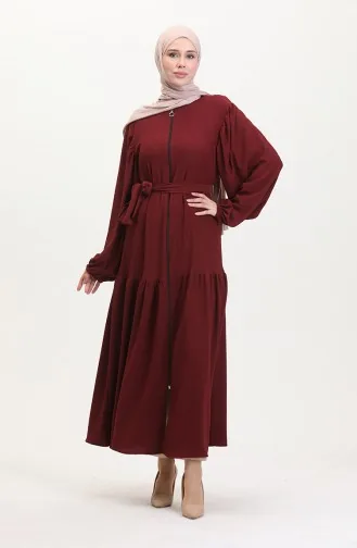 Abaya Met Ballonmouwen 1026-03 Bordeauxrood 1026-03