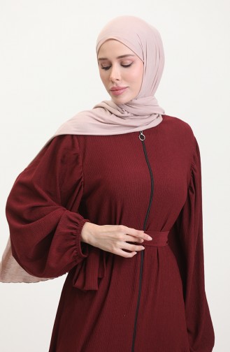 Balon Kollu Ferace 1026-03 Bordo