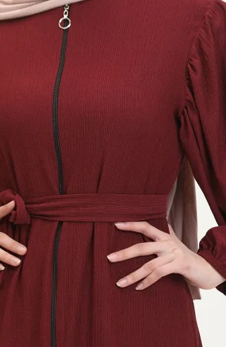 Abaya Met Ballonmouwen 1026-03 Bordeauxrood 1026-03