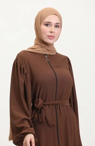 Abaya Met Ballonmouwen 1026-05 Bruin 1026-05