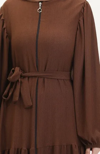 Abaya Met Ballonmouwen 1026-05 Bruin 1026-05