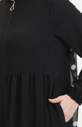 عباءة بتصميم مُجمع 1027-01 لون أسود 1027-01