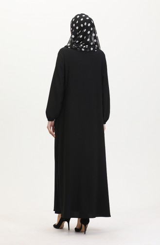 عباءة بتصميم مُجمع 1027-01 لون أسود 1027-01