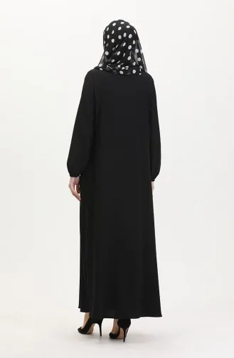 عباءة بتصميم مُجمع 1027-01 لون أسود 1027-01