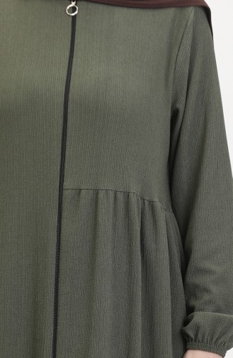 عباءة مُطرزة 1027-02 لون كاكي 1027-02