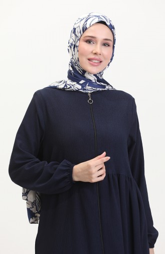 عباءة بتصميم مُجمع 1027-04 لون كحلي 1027-04