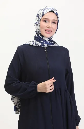 Verzamelde Abaya 1027-04 Marineblauw 1027-04