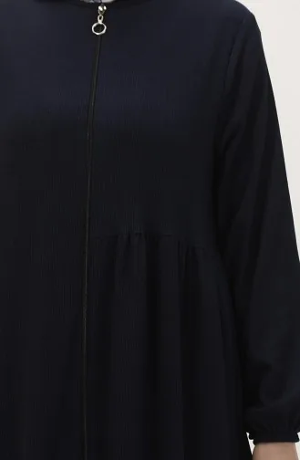 Verzamelde Abaya 1027-04 Marineblauw 1027-04