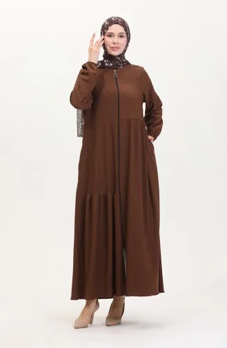 Büzgülü Ferace 1027-05 Kahverengi