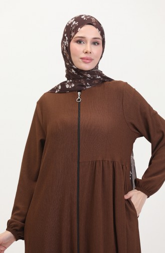 عباءة بتصميم مُجمع 1027-05 لون بني 1027-05