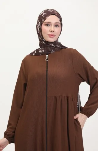 Büzgülü Ferace 1027-05 Kahverengi