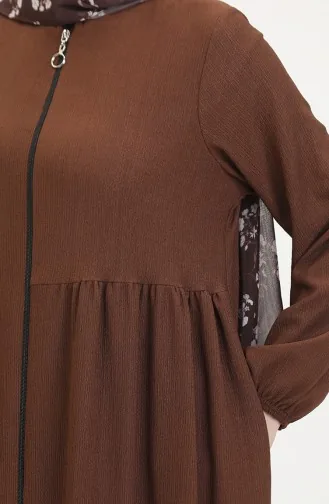 Büzgülü Ferace 1027-05 Kahverengi