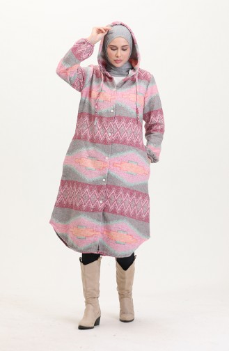 Hooded Lumberjack Winter Coat 0544-02 Dusty Rose Green 0544-02