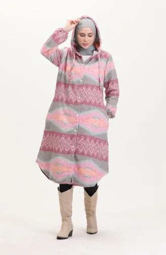 Hooded Lumberjack Winter Coat 0544-02 Dusty Rose Green 0544-02