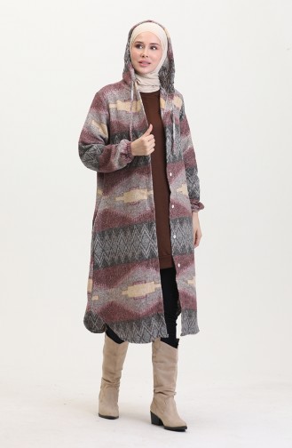 Manteau Hiver à Capuche Bûcheron 0544-03 Vison Rouge Claret 0544-03