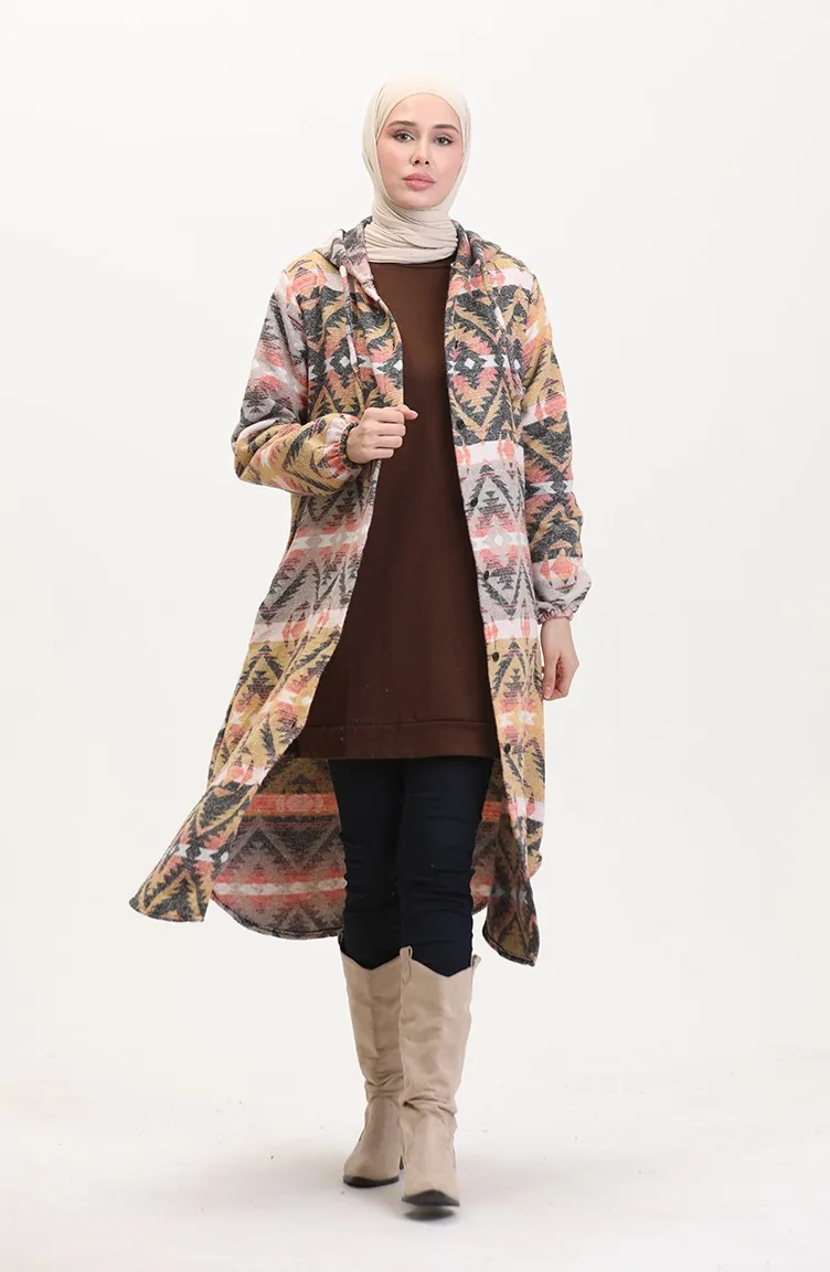 Houthakkerswinterjas Met Capuchon 0543-01 Mosterd Mink 0543-01