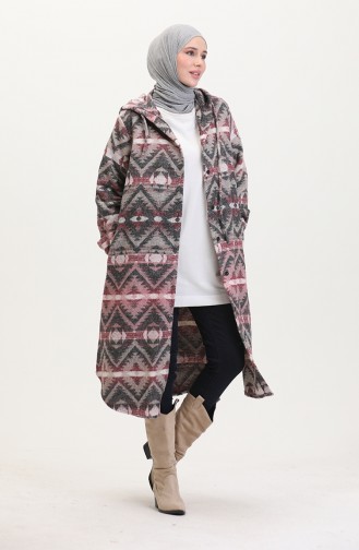 Manteau Hiver à Capuche Bûcheron 0543-02 Vison Rose Séchée 0590-02