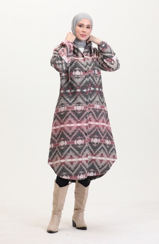 Manteau Hiver à Capuche Bûcheron 0543-02 Vison Rose Séchée 0590-02