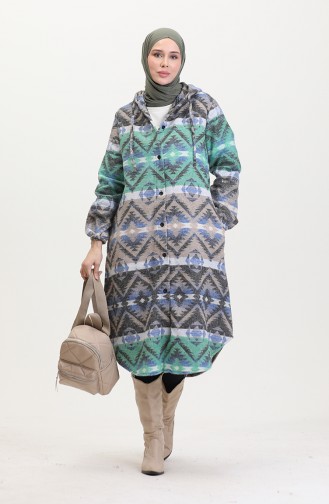 Hooded Lumberjack Winter Coat 0543-04 Saks Green 0543-04
