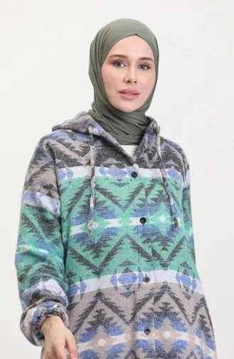 Kapüşonlu Oduncu Kışlık Kap 0543-04 Saks Yeşil