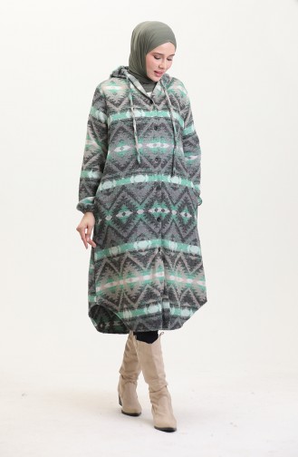 Hooded Lumberjack Winter Coat 0543-05 Green Gray 0543-05
