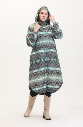 Hooded Lumberjack Winter Coat 0543-05 Green Gray 0543-05