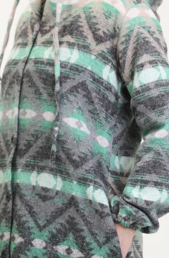 Hooded Lumberjack Winter Coat 0543-05 Green Gray 0543-05