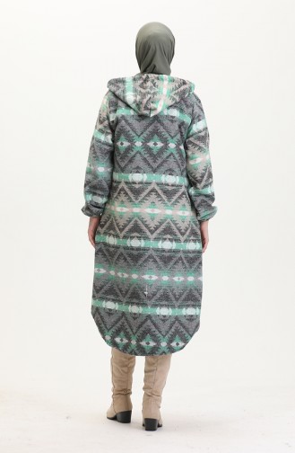 Hooded Lumberjack Winter Coat 0543-05 Green Gray 0543-05