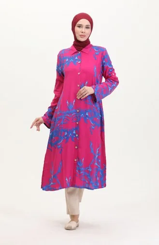 تونيك فيسكوز منقوش 2028E-01 فوشي أزرق 2028E-01