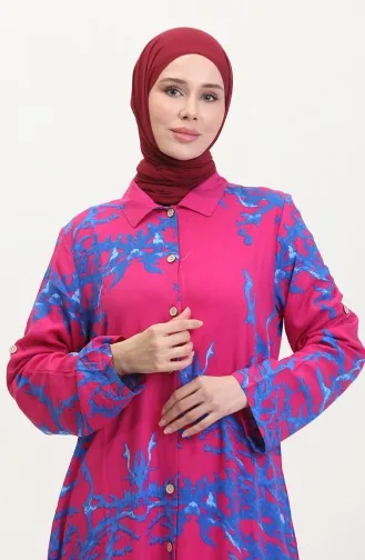 تونيك فيسكوز منقوش 2028E-01 فوشي أزرق 2028E-01