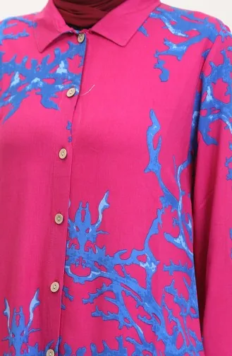 تونيك فيسكوز منقوش 2028E-01 فوشي أزرق 2028E-01