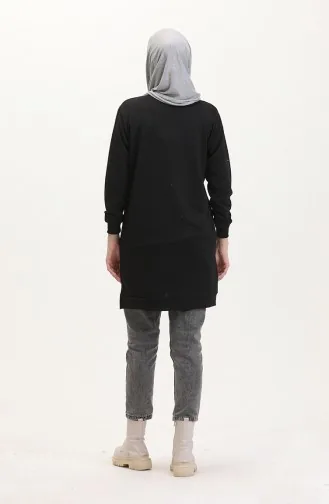 Baskılı Sweatshirt 0539-02 Siyah