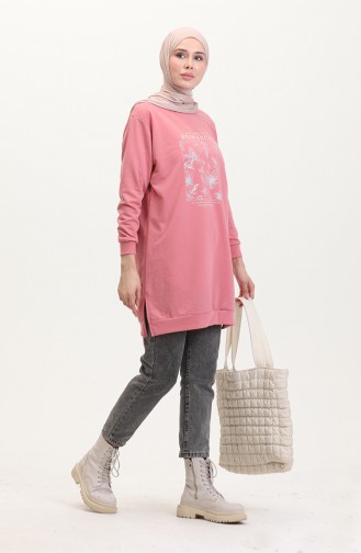 Printed Sweatshirt 0539-03 Dusty Rose 0539-03