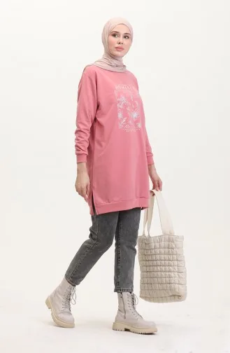 Printed Sweatshirt 0539-03 Dusty Rose 0539-03