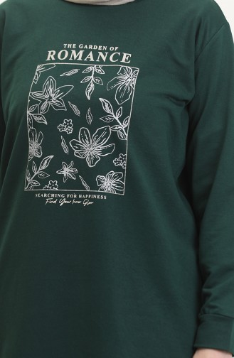 Sweatshirt Met Print 0539-04 Smaragdgroen 0539-04