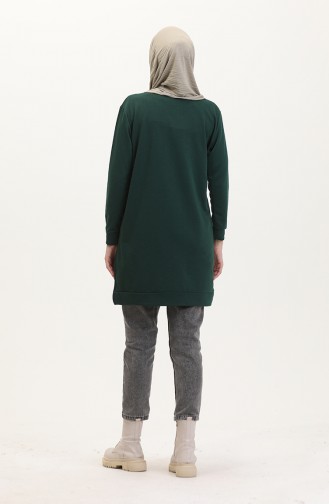 Sweatshirt Met Print 0539-04 Smaragdgroen 0539-04