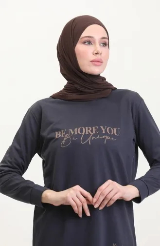 Printed Sweatshirt 0540-02 Dark Navy Blue 0540-02