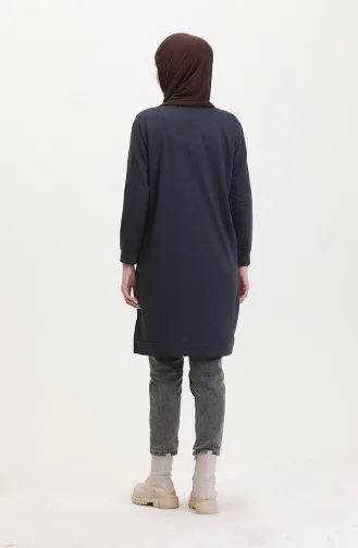 Printed Sweatshirt 0540-02 Dark Navy Blue 0540-02