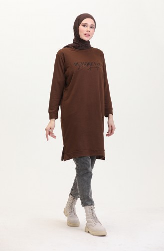 Printed Sweatshirt 0540-03 Brown 0540-03