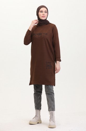 Printed Sweatshirt 0540-03 Brown 0540-03