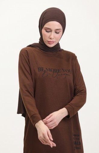Printed Sweatshirt 0540-03 Brown 0540-03