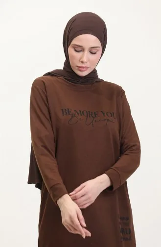 Printed Sweatshirt 0540-03 Brown 0540-03