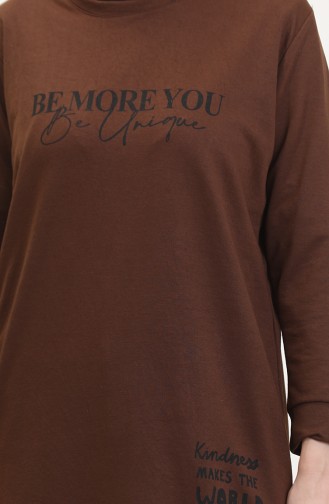 Printed Sweatshirt 0540-03 Brown 0540-03