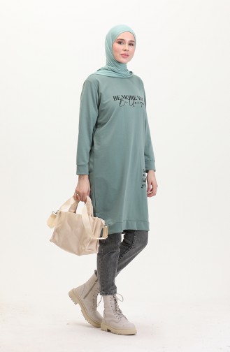 Printed Sweatshirt 0540-04 Almond Green 0540-04